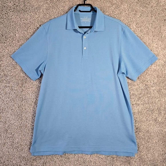 Vineyard Vines Other - Vineyard Vines Performance Polo Mens Size Large Light‎ Blue Golf Casual Summer